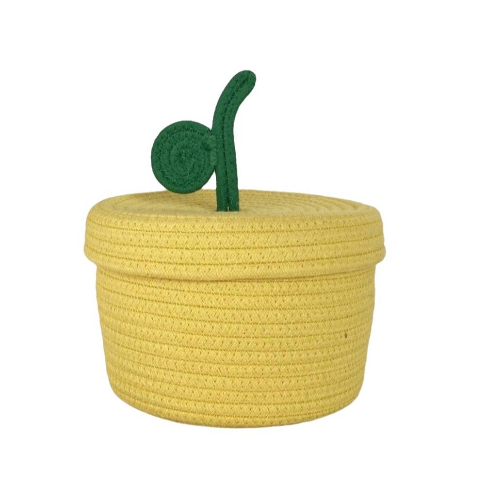 

Large Capacity Hand Woven Storage Basket Round Sundries Storage Basket Office жёлтый