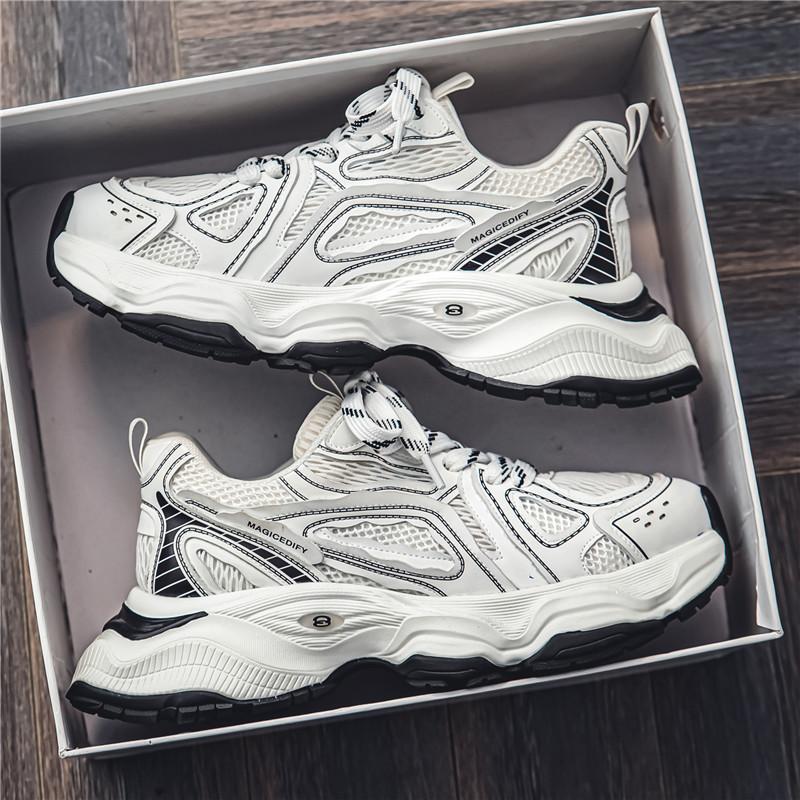 Pánské boty 2024 nové podzimní prodyšné síťované módní oblíbené tátové boty pro mládež, volný čas, sportovní platforma, trendy boty