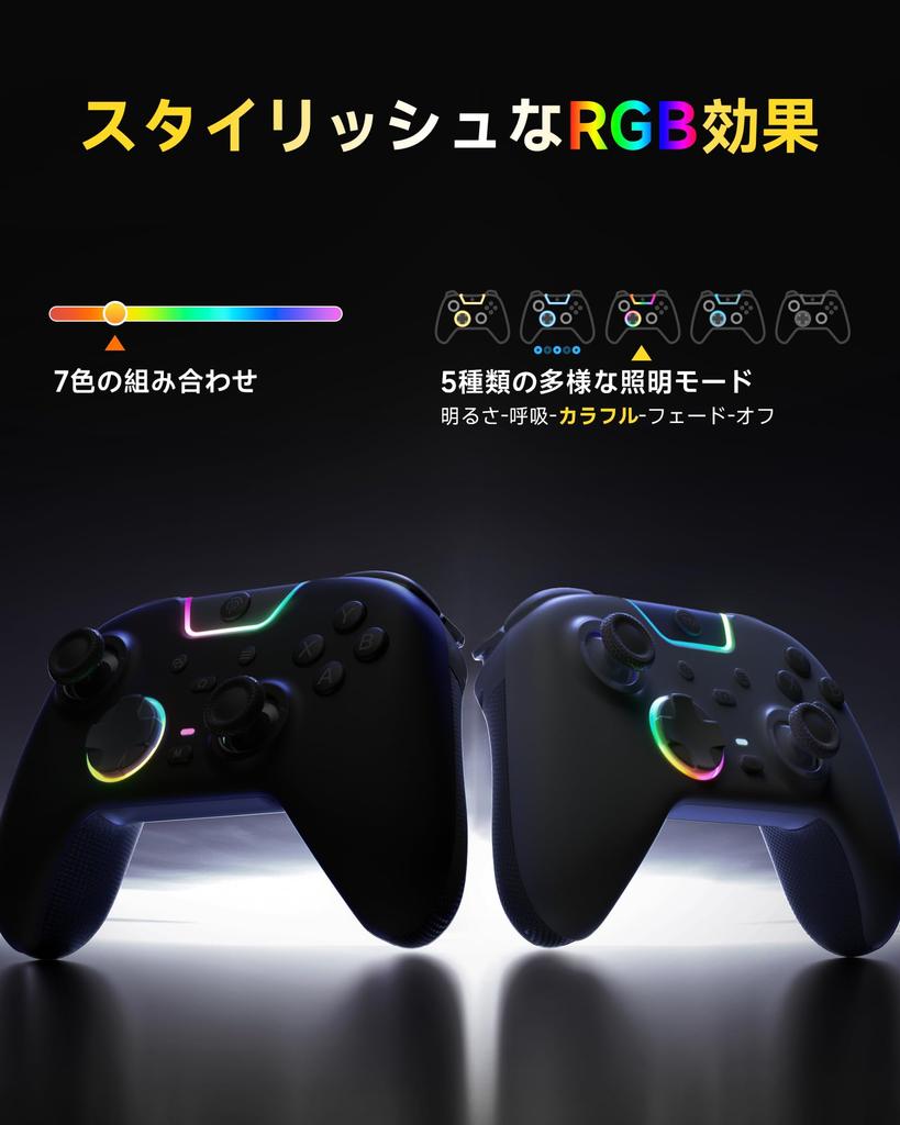EasySMX X05PRO PC Sound RGB 1000Hz Polling Turbo Rapid Vibration 1000mAh Compatible with Black Controller, Wireless/Wired Connection, 2.4G Receiver,