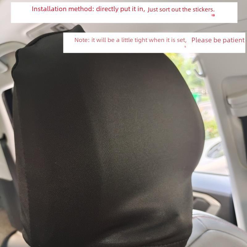 Car Seat Headrest Cover: Full Protection, Anti-Dirty, Elastic, Suitable for 5-7 Seat Vehicles, 3 Color Options.