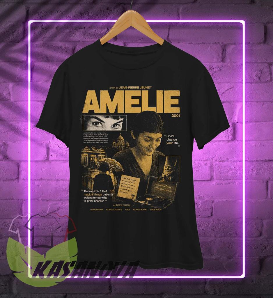 Maglietta Film Francese Amelie 2001, T-shirt Grafica Audrey Tautou Amelie Poulain, Regalo per Fan Jean Pierre Jeunet Times Are Hard For Dreamers