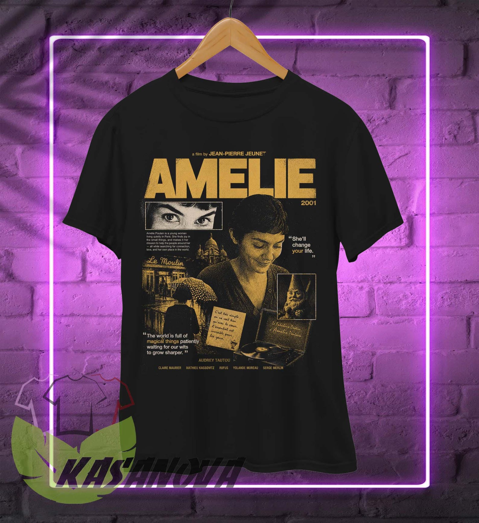 Amelie 2001 French Movie Shirt, Audrey Tautou Amelie Poulain Graphic Tee, Jean Pierre Jeunet Times Are Hard For Dreamers Fan Gift 2XL