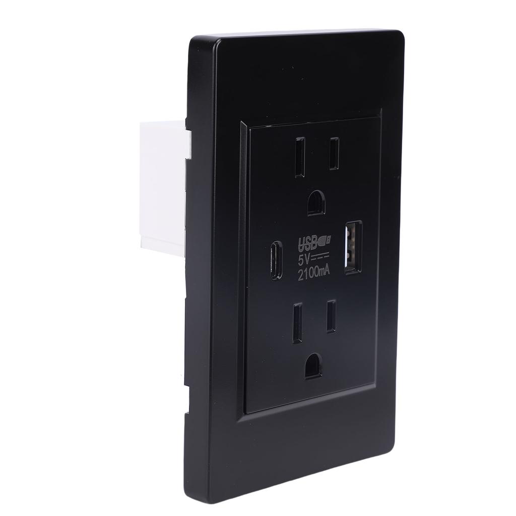 Wall Outlet with USB and Type C Port 15A PC Flame Retardant Electrical Wall Receptacle Outlet for Home
