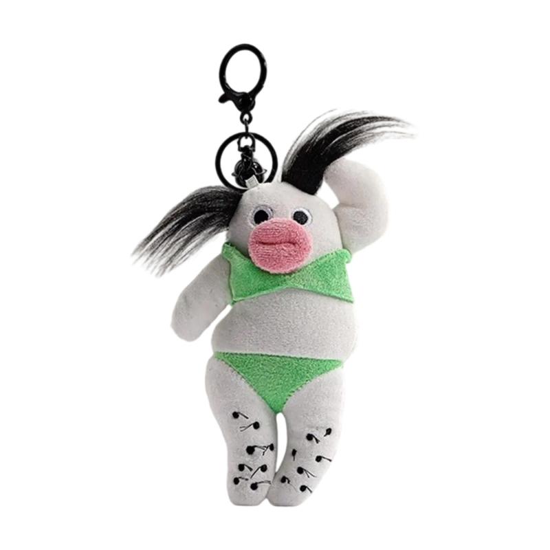 

Funny Sausage Mouth Doll Pendant Keychain Cartoon Animal Plush Key Ring Accessories Handmade Bag Charm Decoration