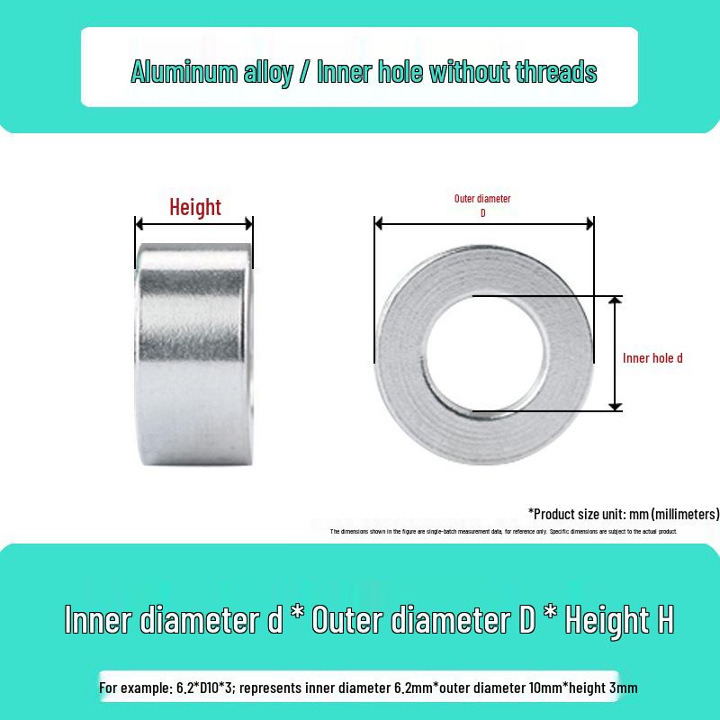 Thickened Aluminum Alloy Gasket: Round Shaft Bushing, Sleeve Washer, M6-M12.