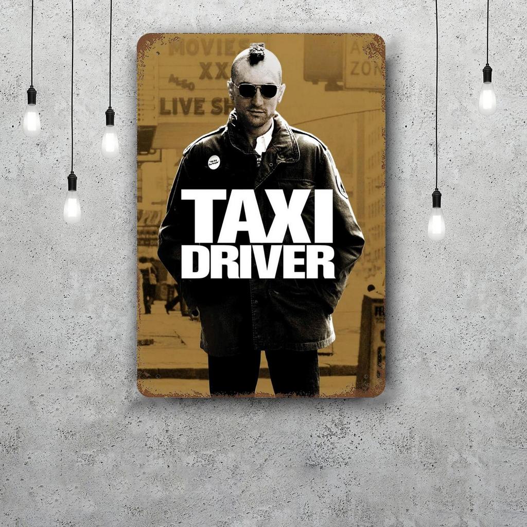 de niro taxi driver movie Retro Vintage Tin Sign Poster Decorative Plaque Metal Plate Wall Decor