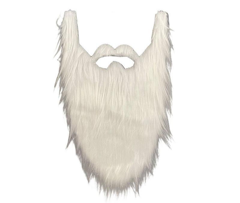 

1 шт. Искусственная борода Санты, усы, длинные бакенбарды из плюшевой ткани для праздничной вечеринки, танцевального выступления, ролевых игр, фотореквизит белый