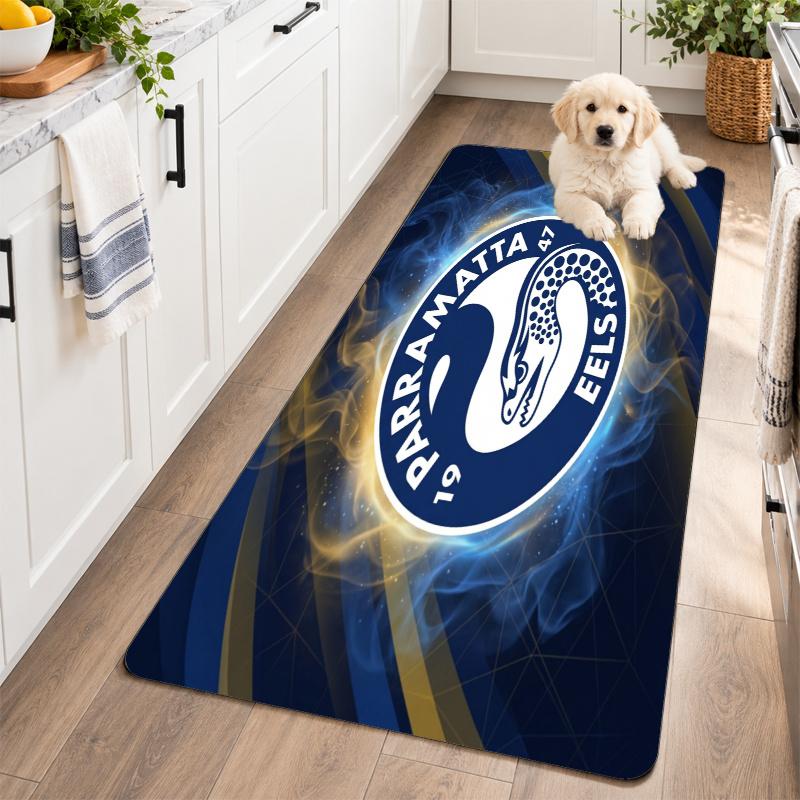 Flannel Kitchen Mat Parramatta Eels Soft Area Rug Non Slip Floor Carpet Home Decoration