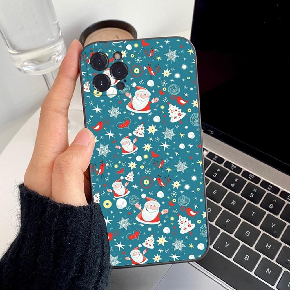 Weihnachts-Cartoon-Neujahrs-Handyhülle Für iPhone 15 14 11 12 13 Mini Pro XS Max Hülle 6 7 8 Plus X XR SE 2020 Funda Schale