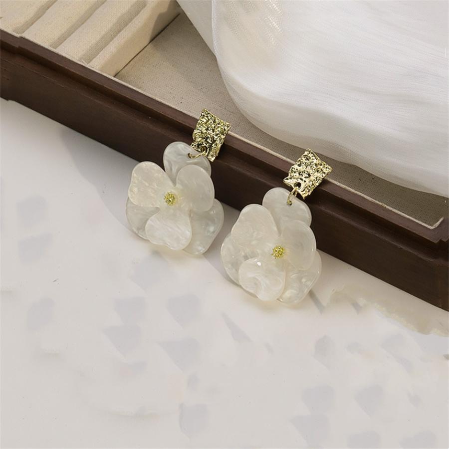 Модные акриловые металлические серьги-цветы Элегантные женские свадебные серьги-подвески с персонализацией Ювелирные аксессуары