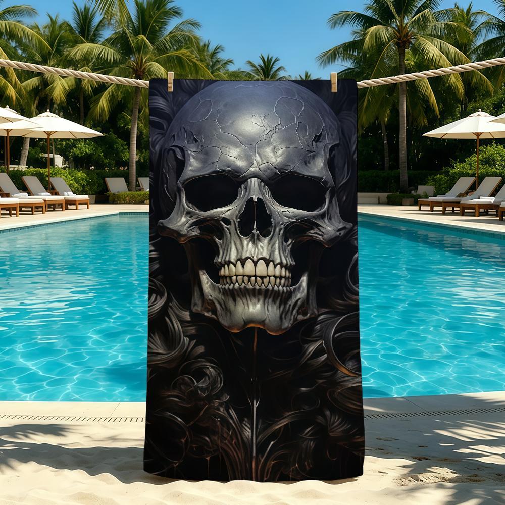 Skelett Totenkopf Mode Cooles Handtuch Für Outdoor Camping Strandtuch Super Saugfähig Schnell Trocknend Sommer Handtuch