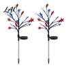 Independence Day Yard Decorations 4th of July Solar Garden Lights Red White Blue Star Outdoor Summer Party Lighting String Waterproof Flexible