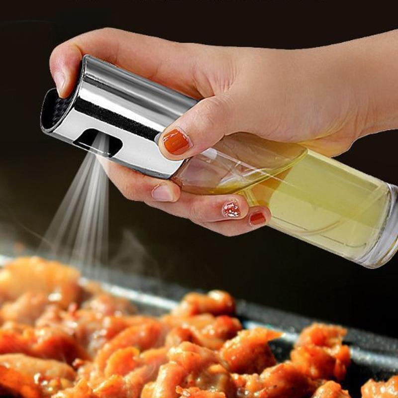 1PC Kitchen Stainless Steel Olive Oil Sprayer Bottle Pump Oil Pot Leak-proof Grill BBQ Sprayer Oil Dispenser BBQ Cookware Tools
