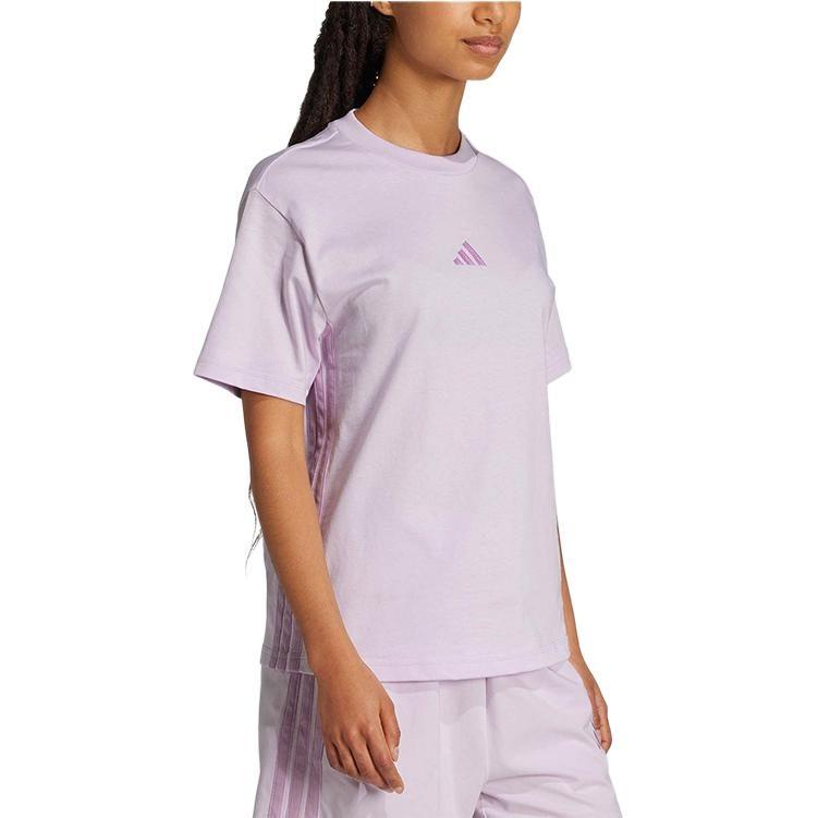 adidas Drop Shoulder Sleeve T Shirt Women's Light Purple JE1238