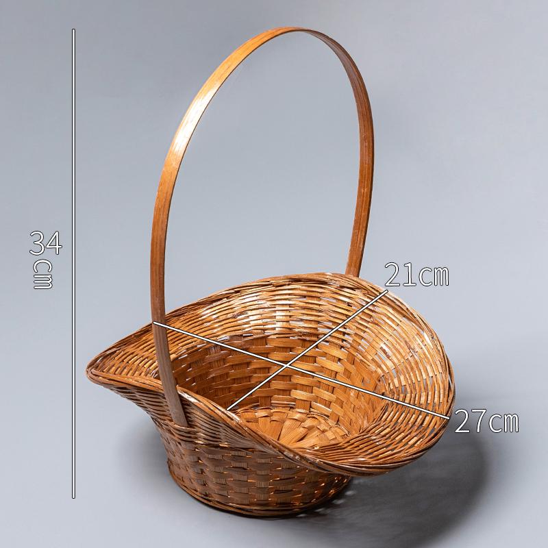 Handwoven Bamboo Retro Snack Basket and Plate for Picnic and Storage