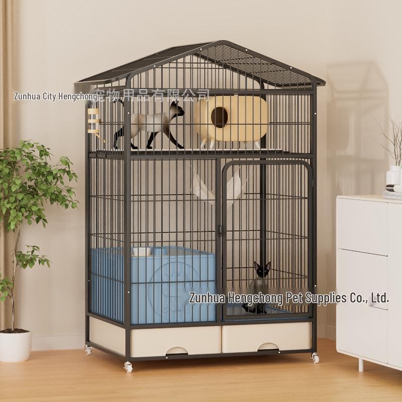 Extra-Large Multi-Layer Indoor Cat Villa with Integrated Toilet