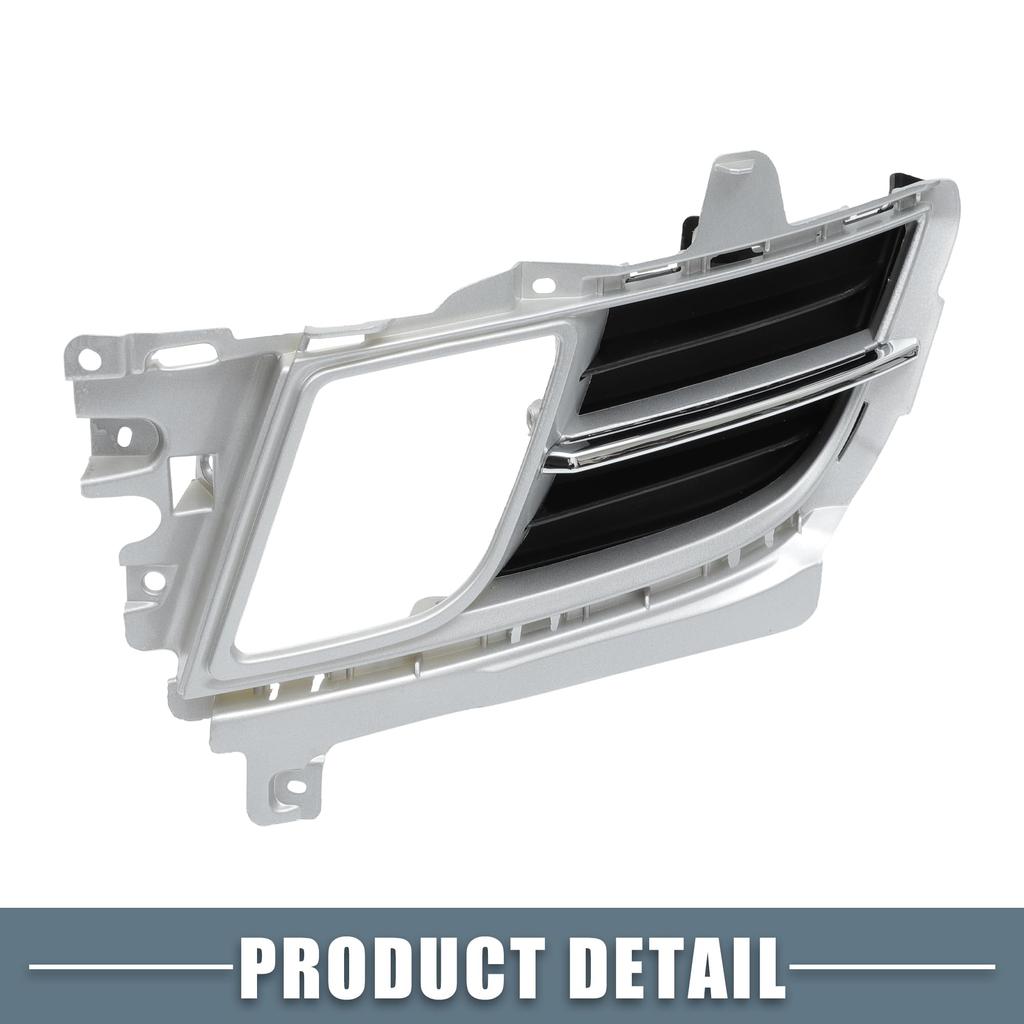 ABSOPRO Front Left and Right Side Fog Light Grille Cover Part Number Compatible with Mazda Silver 1 Pair Trim, GS3M50C10J, 6, 2009-2010, Tone,