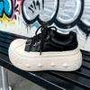 European Big Head Bread Shoes Women's New Thick-soled Muffin Shoes Versatile Small Height Increase Casual Board Shoes