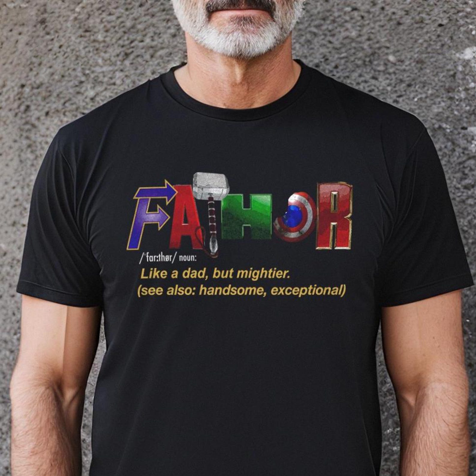 Superhero Dad Shirt: Fathor Definition - Soft Cotton Tee 3XL