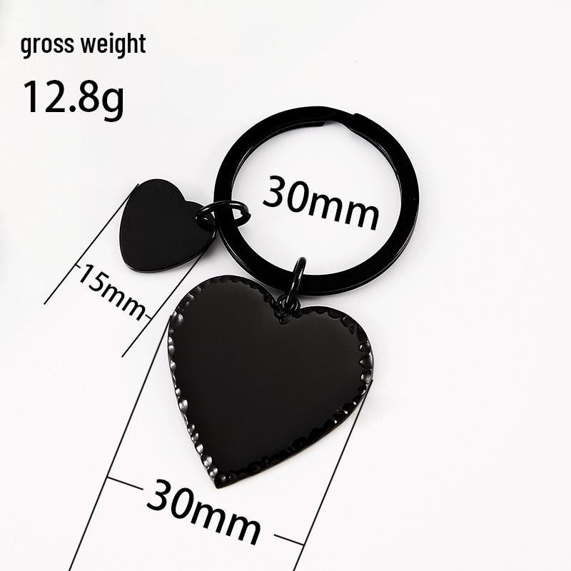 Stainless Steel Heart-Shaped Keychain with Laser Engraving and UV Color Printing