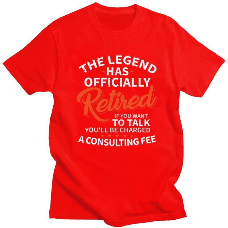 The Legend Has Retired Officer Officially Retirement T Shirt for Men Tshirts Short Sleeve Tee Shirt Slim Fit Clothing