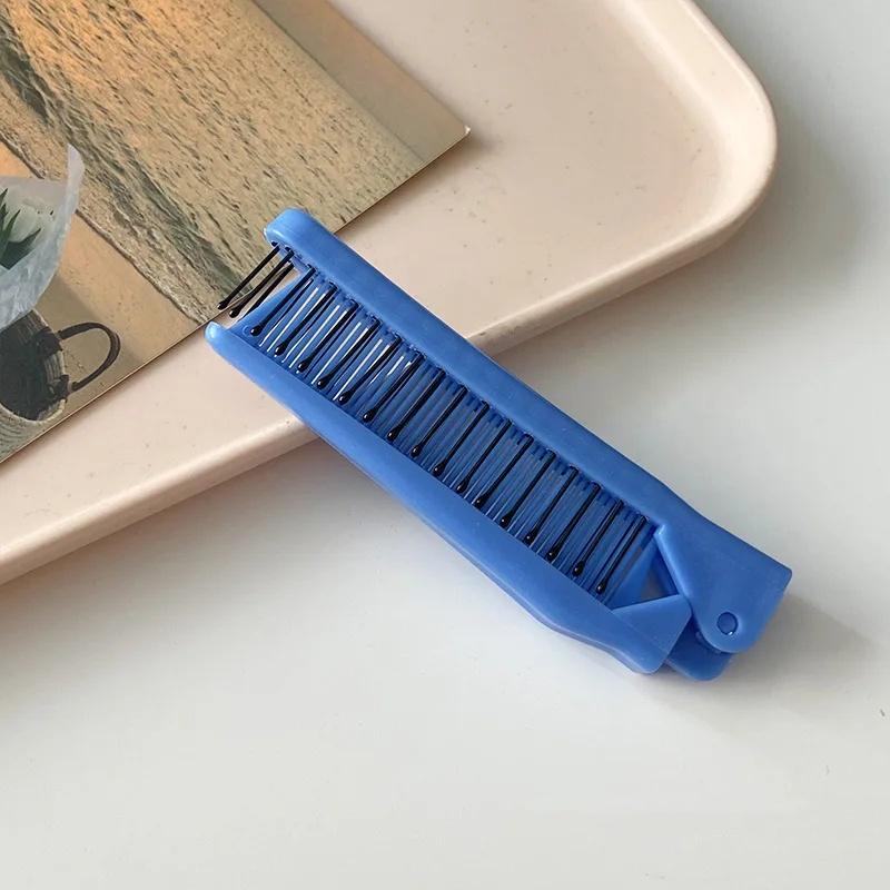 Colorful Portable Fashion Hair Comb Folding Anti-static Plastic Comb Hair Brush Compact Pocket Size Purse Hair Comb Cepillo Para