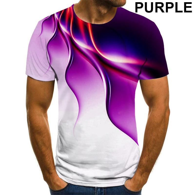 Men's summer new geometric pattern 3D print fashion short-sleeve top, casual short-sleeve for men and women 