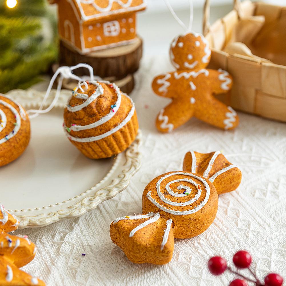 Cute Gingerbread Man Christmas Garland Ornament Festive Hanging Decor New Year Festive Accessory Christmas Decorations