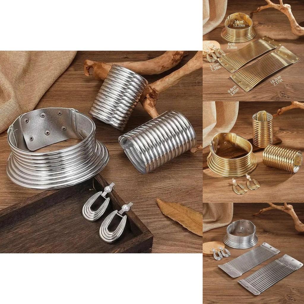 Bohemian Jewelry Set With Alloy Star Moon Cloud Pendant Earrings Bracelets For Women