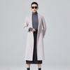 Women's Mid-Length Double-Sided Cashmere Coat - Slim Fit Korean Style Belted Trench, 100% Pure Wool for Autumn and Winter