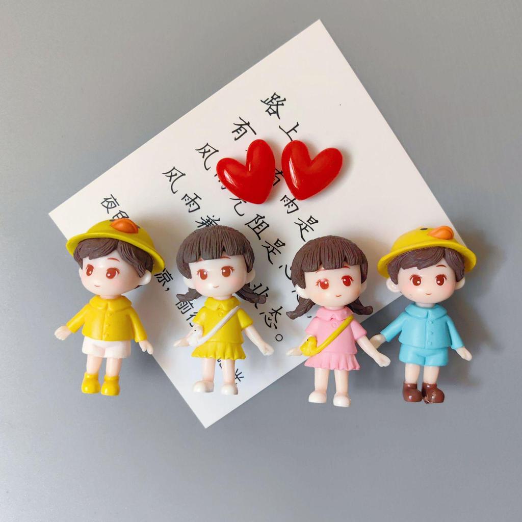 Custom Celebrity Couple Character Fridge Magnet - Creative Wedding Door Decoration & Message Holder