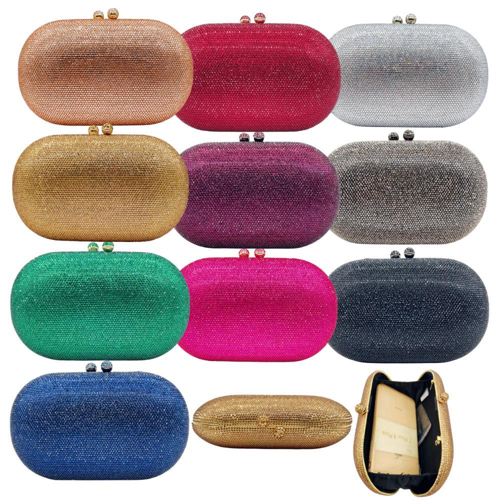 Op Voorraad Strass Avondtasje: Effen Avondtas met Diamanten