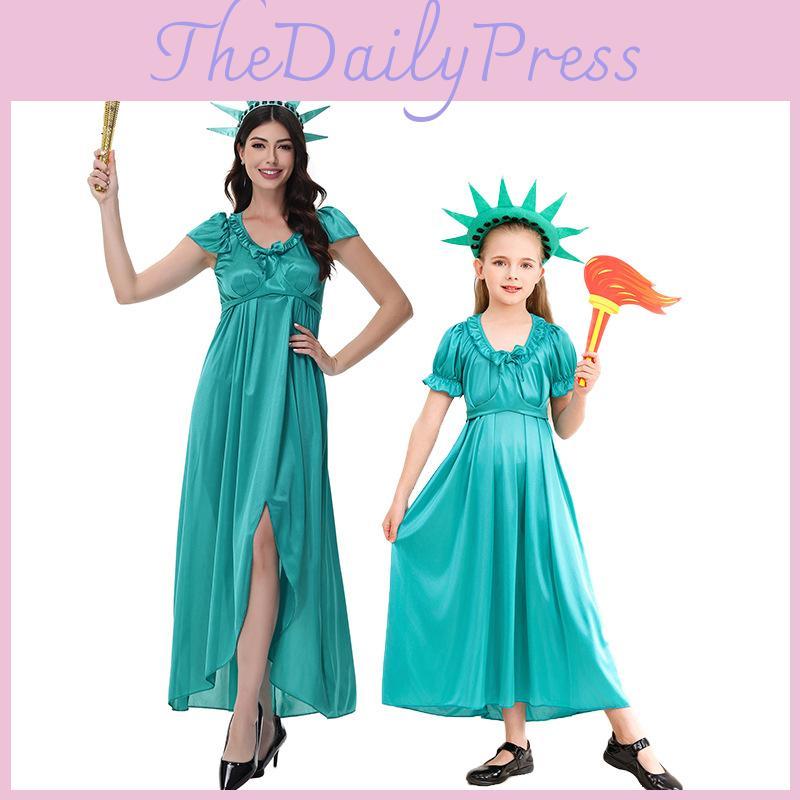 Statue Of Liberty Halloween Costume Children Adult Dress For Stage Performances