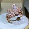 925 Sterling Silver Exquisite Crown Zircon Ring Ladies Drop-shaped Princess Ring Wedding Engagement Jewelry Gift