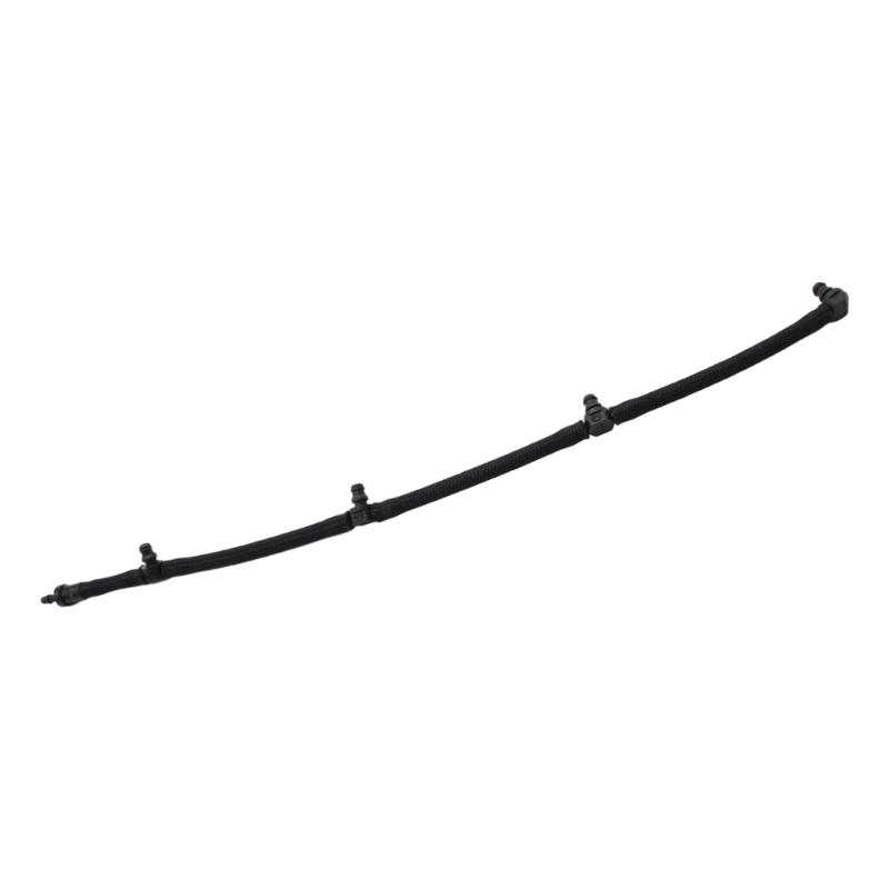 Black Plastic Fuel Return Hose Assembly WE011349Y for Vehicle Fuel Line Service, Molded Return Hose for Engine Bay Replacement and Repair Work