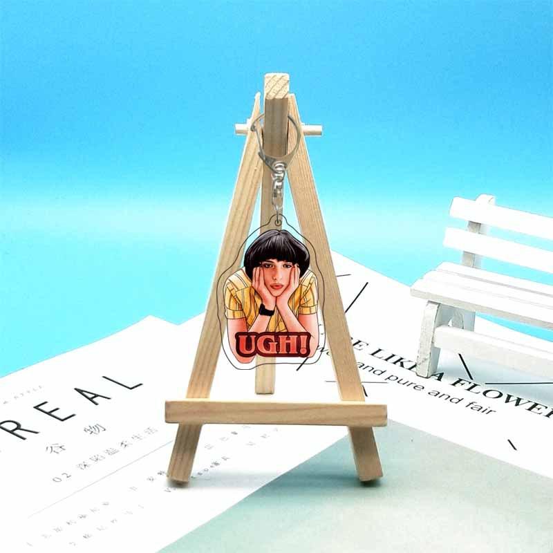 For Stranger Things Mike D'artagnan Eleven Robin Hopper Joyce Acrylic Keychain Custom Cartoons Cute Backpack Accessories Gift