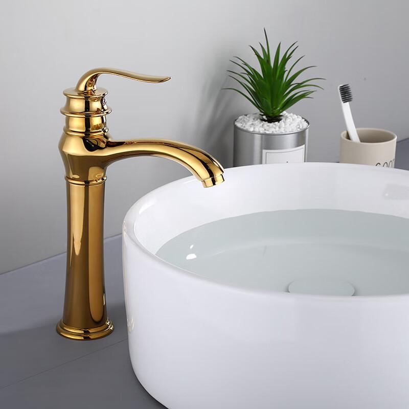 TLXT Golden Genie Lamp Tall Basin Faucet
