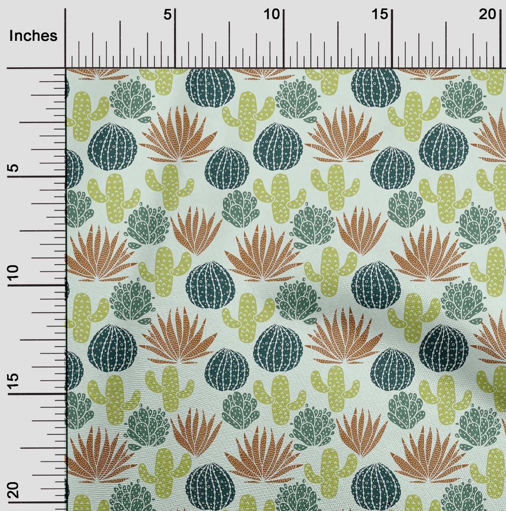 oneOone Georgette Viscose Lime Fabric Cactus Diy Clothing Quilting Fabric Print Fabric By Yard 42 Inch