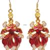 Koi Red Chinese Style Dangle Earrings - Good Luck Accessories & Gifts