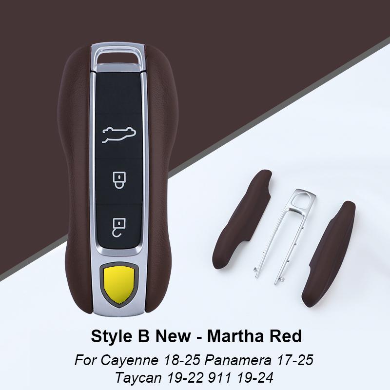 Leather Fob Remote Keys Case Key Cover Key Shell Replace For Porsche Boxster Cayman 911 Panamera Cayenne Macan