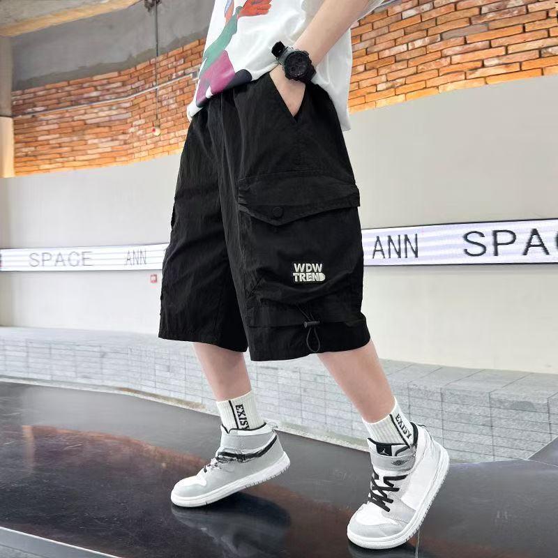 

Летние шорты для мальчиков, укороченные брюки, быстросохнущие брюки, детские рабочие брюки для мальчиков, тонкий стиль Ice Silk 170