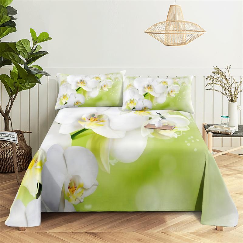 

Green Bed Sheets Set And Pillowcases 260X230Cm Flower Rose Single Double Bed Sheet King Size 200X230 Floral Bedsheet For Bedroom 120X230cm&set