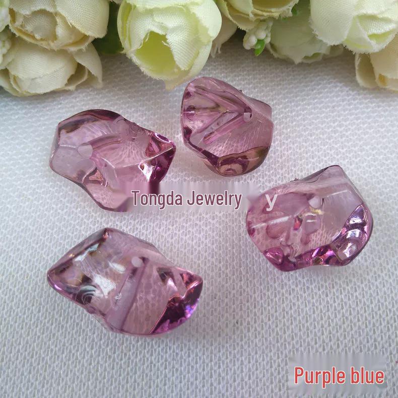 DIY Acrylic Irregular Beaded Earring Kit - Imitation Crystal Ice Cube Beads (19x28mm)