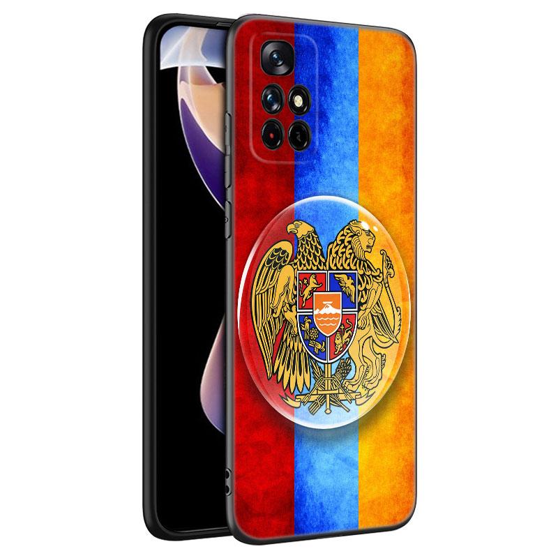 Armenia Armenians Flag Phone Case For Xiaomi Redmi Note 7 8 9 10 Lite 11 11E 11T 12 Pro 11S 4G 10T 5G 8T 9S 10S TPU Black Cover