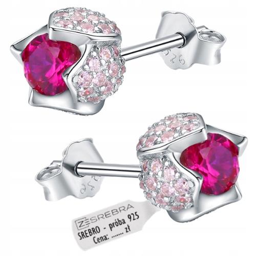 S925 Earrings Flowers Tulips Colorful Zircons