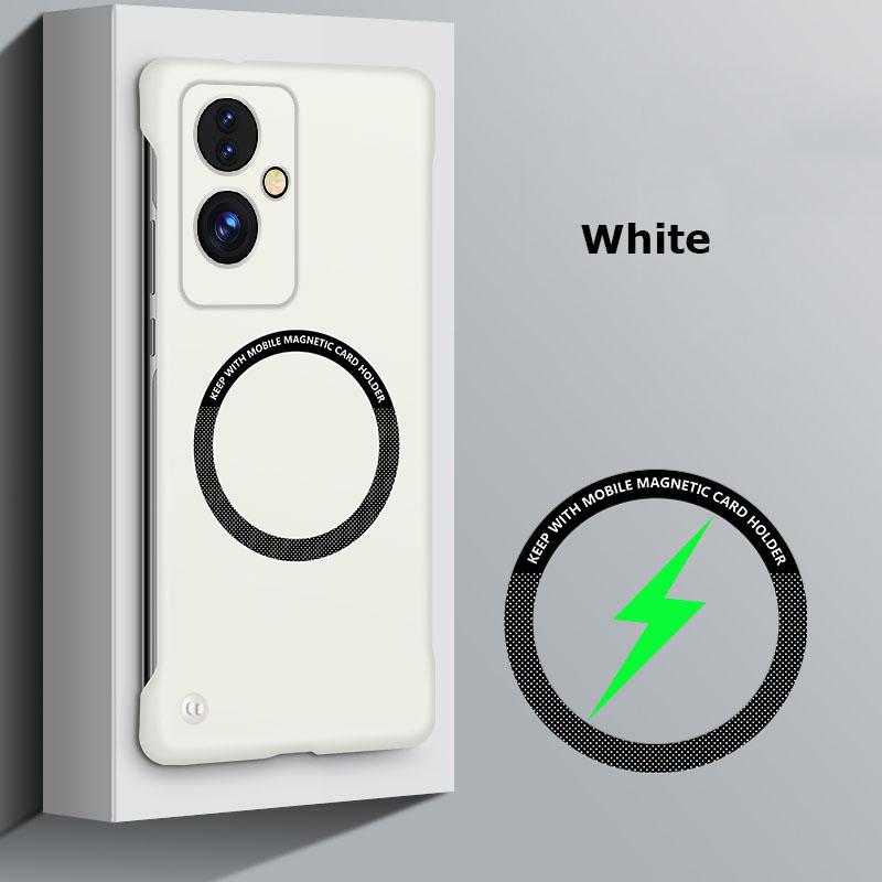 

Безрамочный матовый магнитный чехол для ПК для OnePlus Nord N30 CE4 SE, автомобильный адсорбционный противоударный чехол, чехол Nord CE4 белый