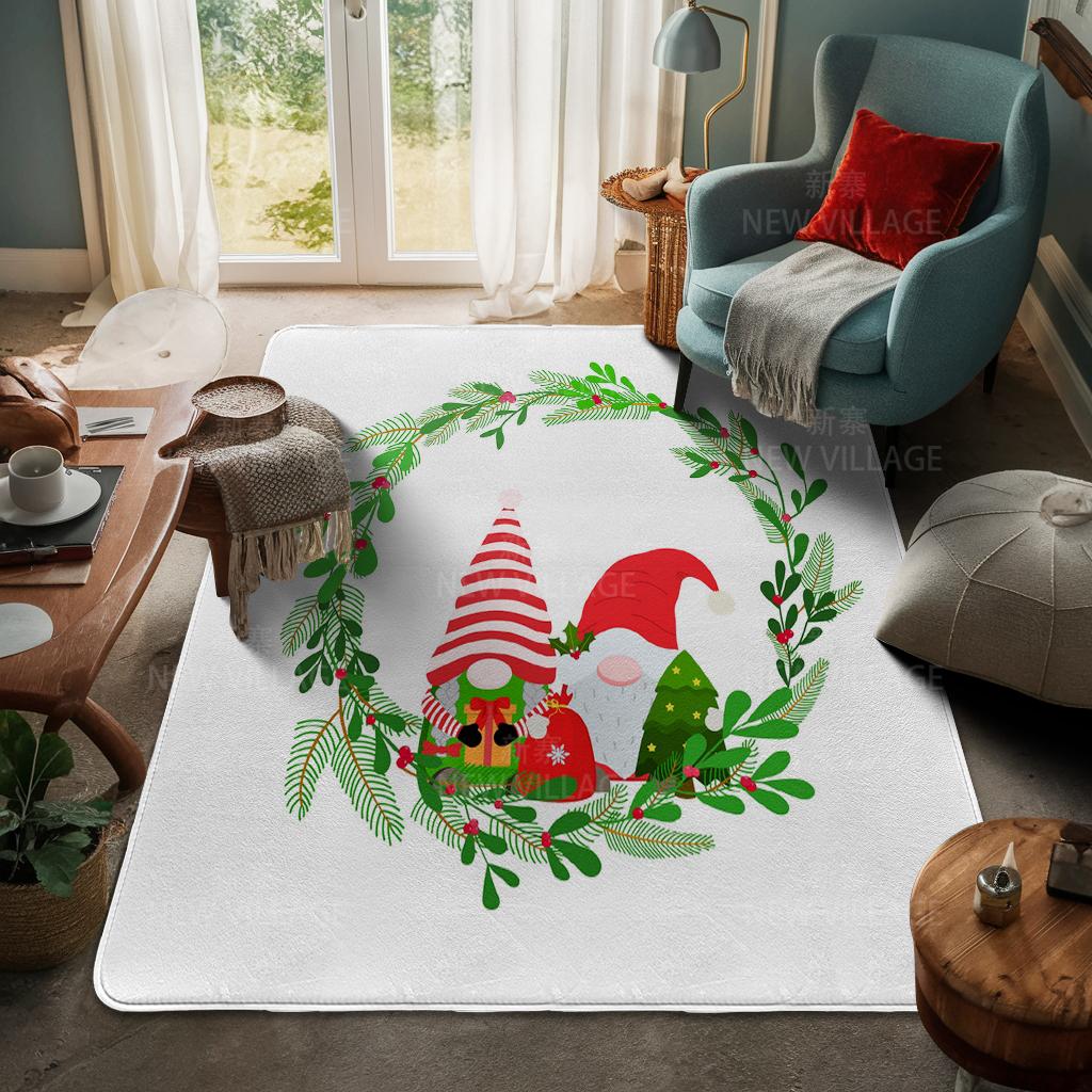 House Entrance Carpet Home Door Mat Living Room Bath Foot Bathroom Non-slip Water Absorption Rugs Bath Merry Christmas Winter
