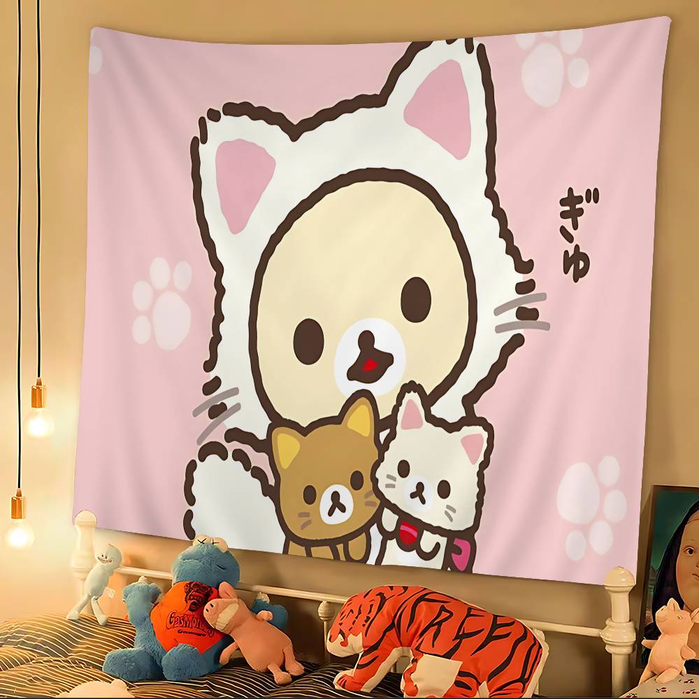 Popular Cute R-Rilakkuma Character Cartoon Tapestry Art Science Fiction Room Home Decor Art Home Decor