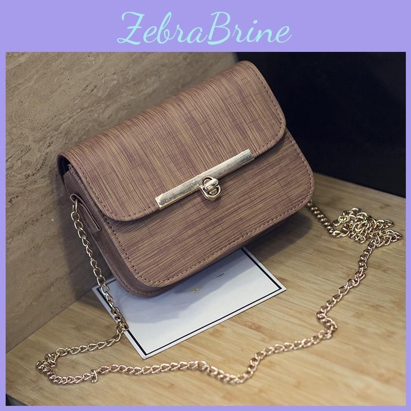 Fashionable Pu Leather Shoulder Bag With Chain In Pure Color Designs