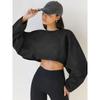 2025 Distressed Sports Sweatshirt Tide Brand Women's Clothing Long Sleeves Short Knitwear Pullover Tops Loose Slim Looking Midriff Outfit New